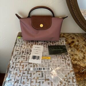 Longchamp Le Pliage Cosmetics Case- Antique Pink